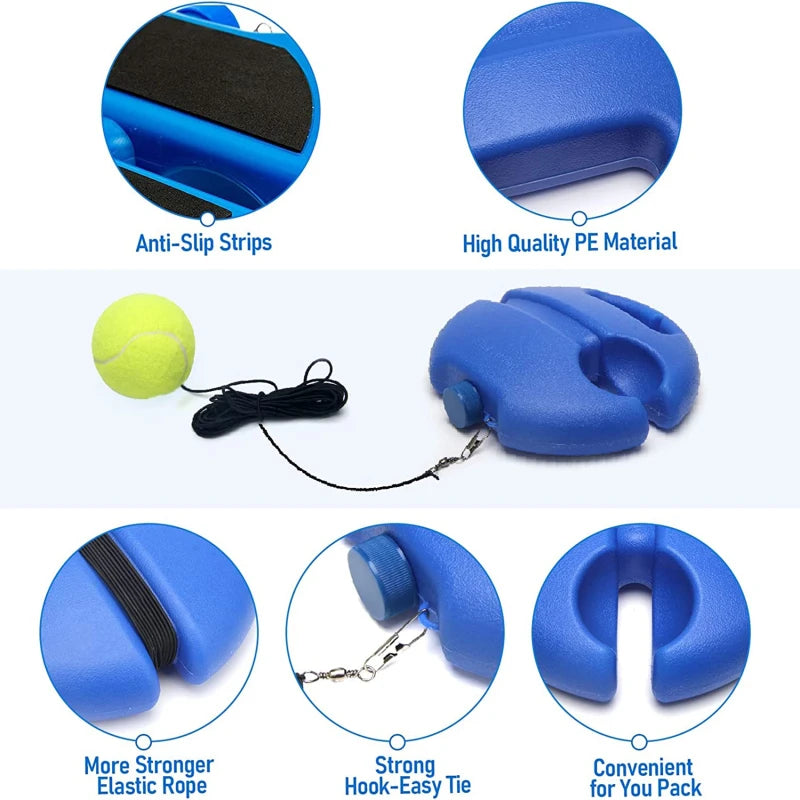 Self-Rebound Tennis Trainer with Heavy-Duty Base