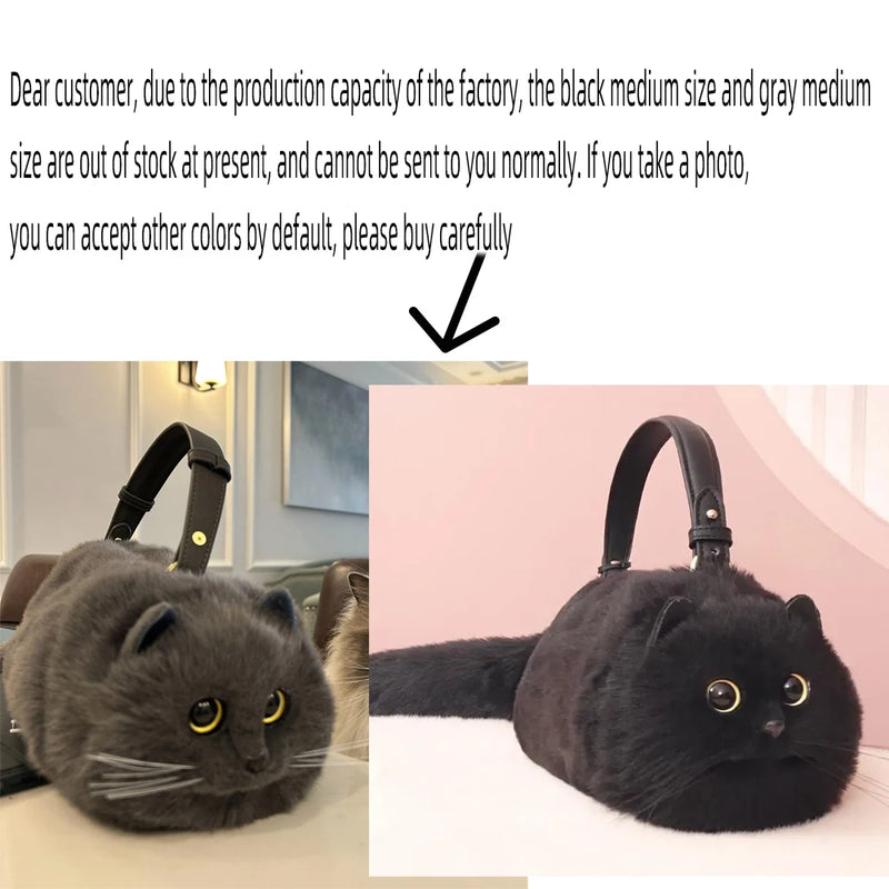 Realistic Cat Handmade Shoulder Bag