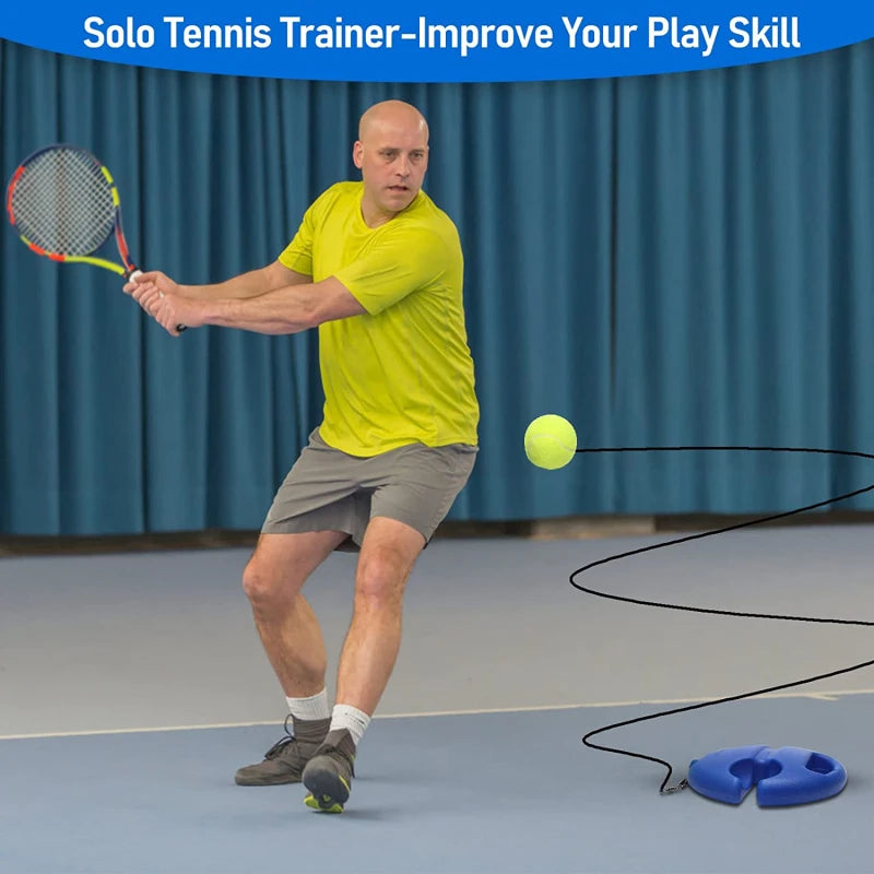 Self-Rebound Tennis Trainer with Heavy-Duty Base